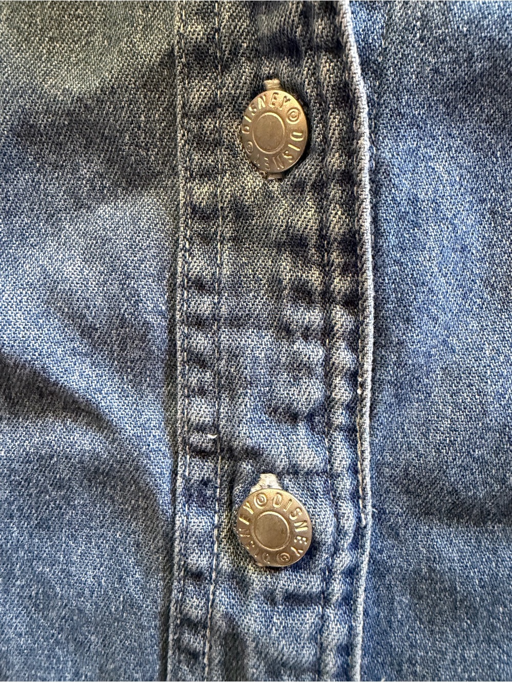 Vintage Disney Store Denim Button Front Blouse with Mickey Mouse Embroidery - Picture 4 of 6